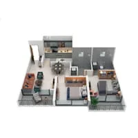 Futuristic Millefiori Wakad 2 BHK Floor Plan Image
