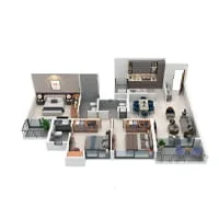 Futuristic Millefiori Wakad 3 BHK Floor Plan Image